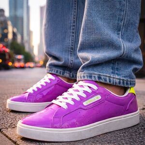 Adidas Originals Purple Patent Leather Low-Top Sneakers (6.5) Streetwear